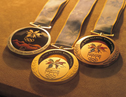 長野冬季オリンピックの入賞メダル（木曽漆器）